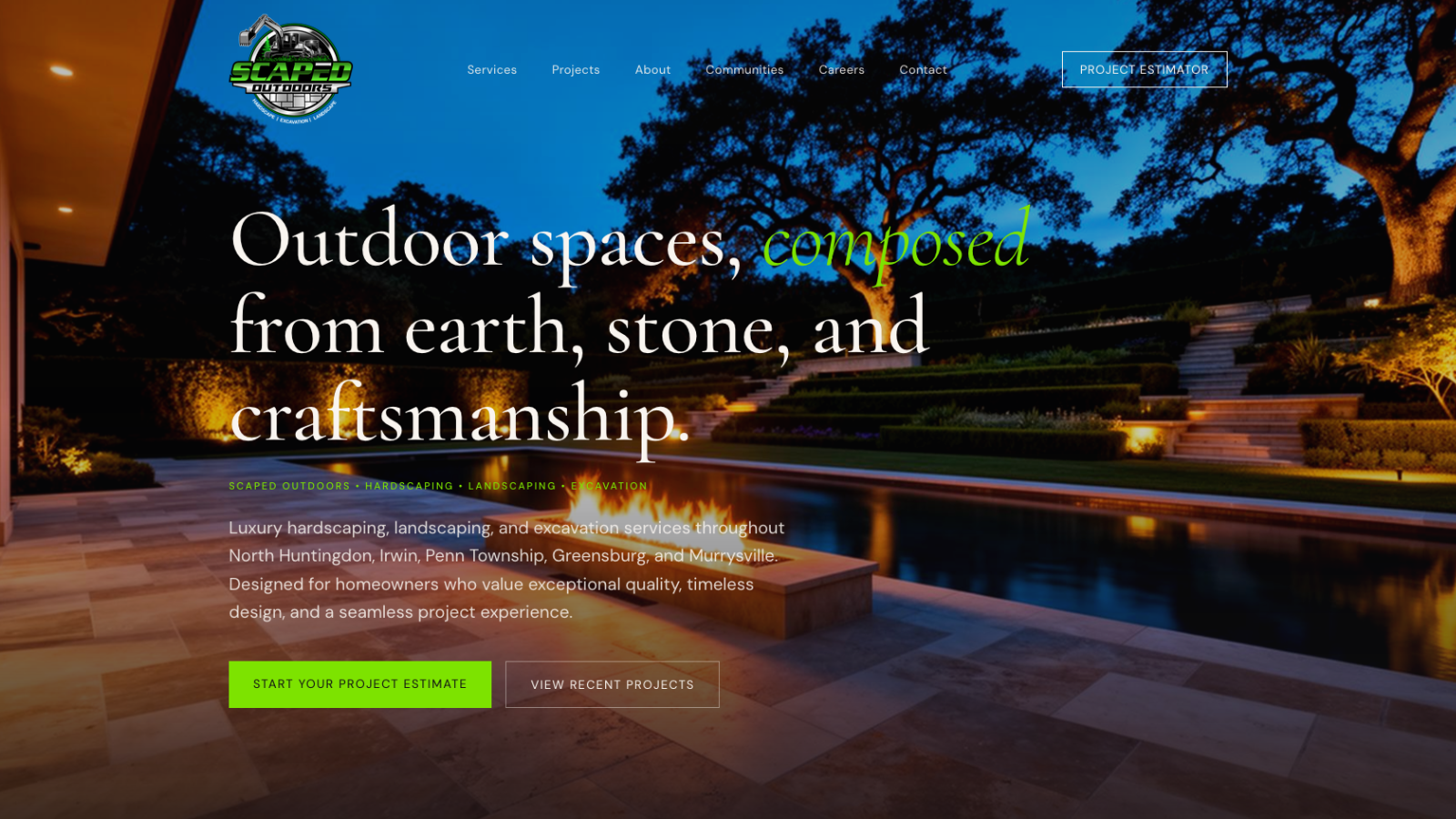 Scaped Outdoors website