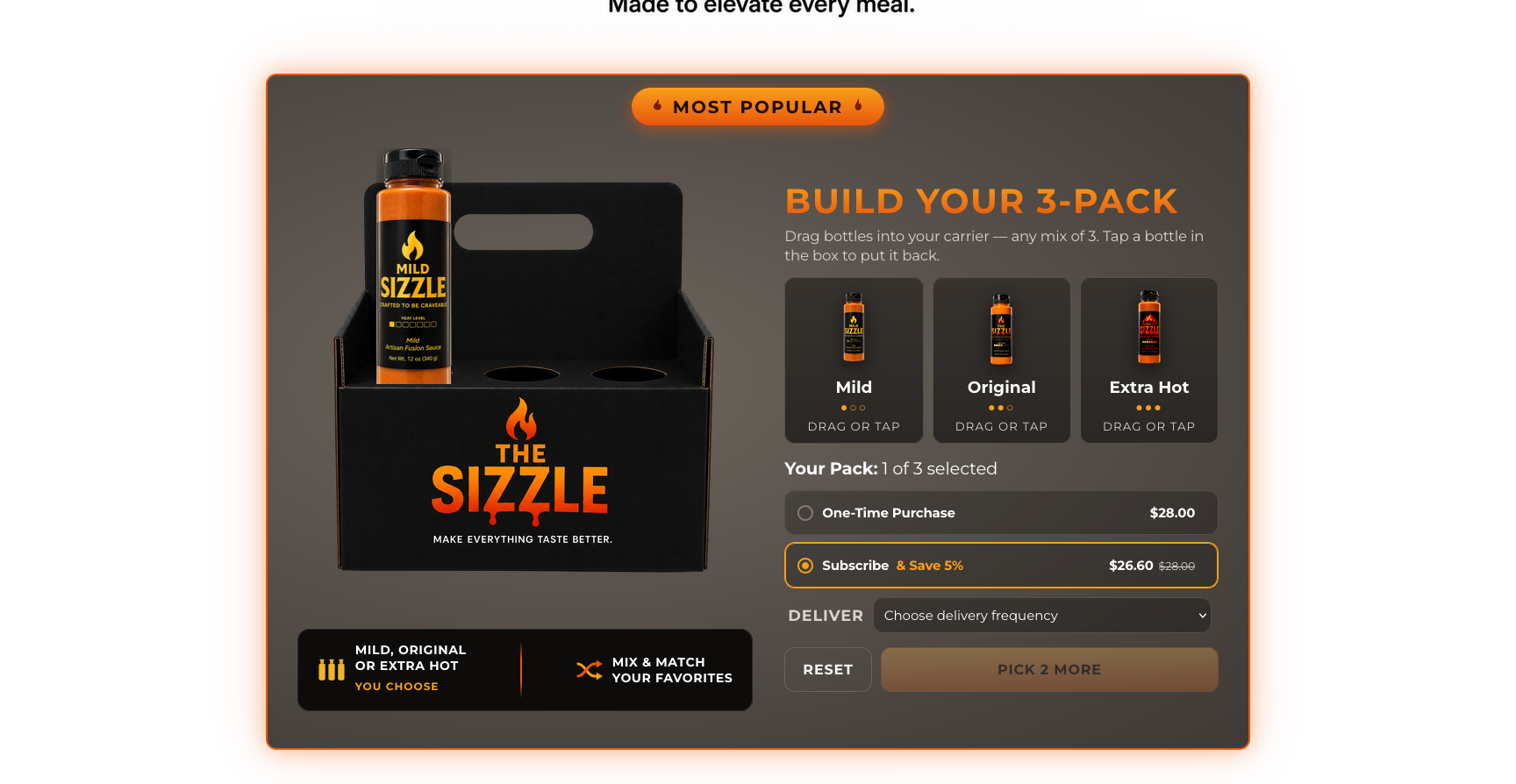 The Sizzle screen 2