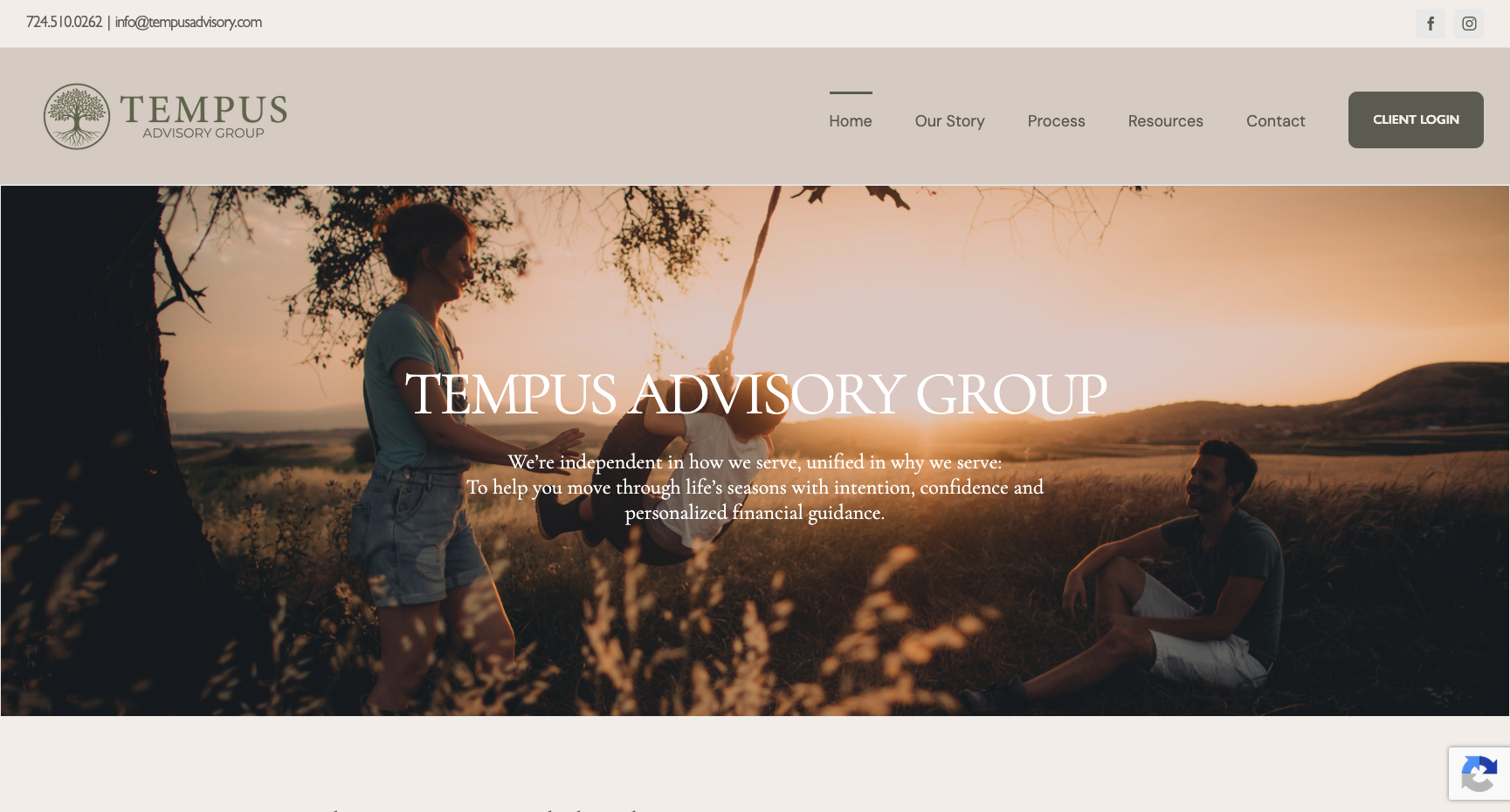 Tempus Advisory screen 1